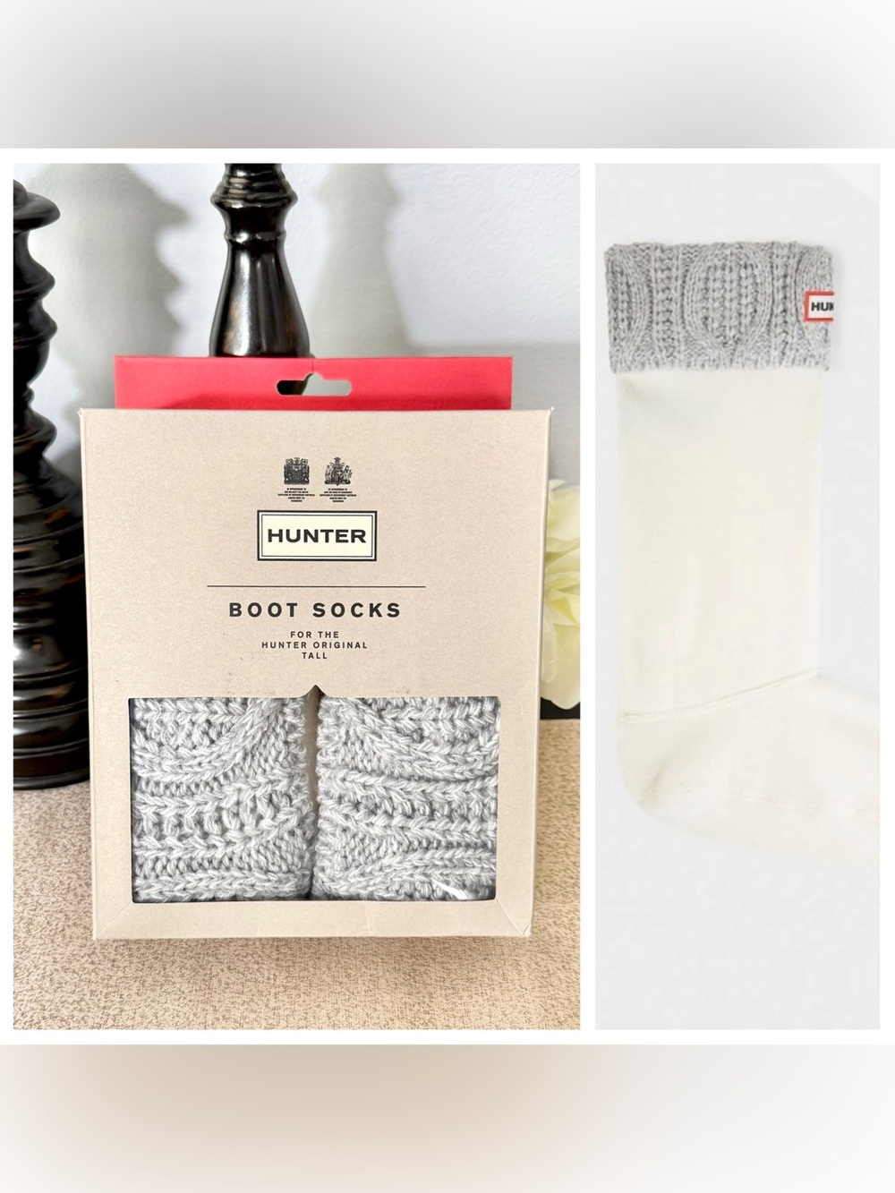 NWT Hunter Original Hunter Cable Knit Cuff Tall Boot Socks
